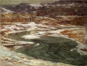 ブルック川の流れ Painting - ブルックビルの冬の風景 ジョン・オティス・アダムス